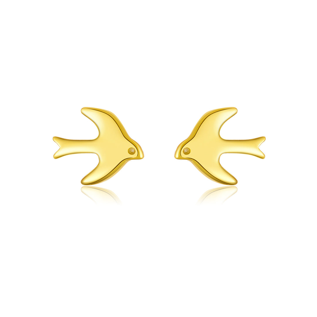 HEART EAR STUDS EARRINGS - GOLD